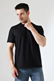 Erkek Fitilli Slim Fit Bisiklet Yaka Düz Renk T-Shirt 