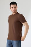 Erkek Fitilli Slim Fit Bisiklet Yaka Düz Renk T-Shirt 