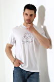 Bisiklet Yaka Kısa Kol, Baskılı T-shirt