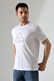 Bisiklet Yaka Kısa Kol, Baskılı T-shirt