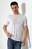 Bisiklet Yaka Kısa Kol, Baskılı T-shirt