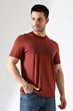 Sıfır Yaka Baskılı Erkek T-shirt