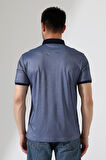 Fermuar Detaylı Desenli Pamuklu Polo Yaka T-shirt