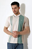 Erkek Çizgili Şerit Detaylı Pamuklu Polo Yaka T-shirt