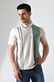Erkek Çizgili Şerit Detaylı Pamuklu Polo Yaka T-shirt