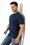 Erkek Polo Yaka Düz Renk Pamuklu Triko kısa kol T-shirt