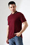 Erkek Polo Yaka Düz Renk Pamuklu Triko kısa kol T-shirt
