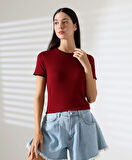 Kol Yaka El işi Çoban Dikiş detaylı Kadın Bluz T-shirt