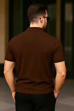 Erkek Polo Yaka Fermuarlı Triko T-shirt