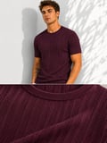 Erkek Bisiklet Yaka Kısa Kollu Esnek Örme Triko T-Shirt 26091
