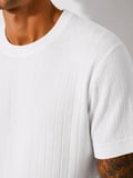 Erkek Kısa Kollu Fitilli Bisiklet Yaka Esnek T-Shirt 26113