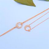 Pırlanta Montür Tasarım Rose Ayyıldız Gümüş Kolye Ve Bileklik İkili Set