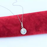 Swarovski Taş Pırlanta Montür Tasarım 3 Carat Oval Gümüş Kolye 