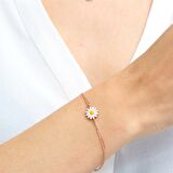 Trend Tasarım Rose Gold Papatya Gümüş Kolye Ve Bileklik İkili Set