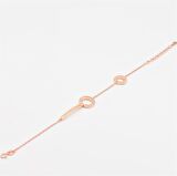 Pırlanta Montür Tasarım Rose Gold Işıltılı Oval Gümüş Bileklik