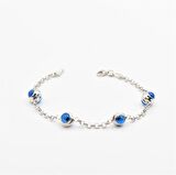 Trend Tasarım Nazar Göz Gümüş Bileklik