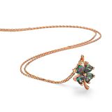 MİSTİK TOPAZ TAŞLI  ROSE GOLD YONCA GÜMÜŞ KOLYE
