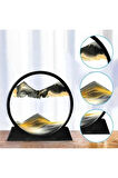 Hareketli Kum Sanatı Resim Sandscapes Yuvarlak Cam 3d Derin Deniz Kumu 18*19cm 