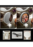 Led Işıklı Fotoğraflı oval Sihirli Ayna