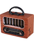 NS-6636 Retro Ahşap Tasarım Bluetooth Hoparlörlü Radyo – Fm/am Destekli, Şarjlı ve Taşınabiliri Radyo