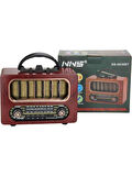 NS-6636 Retro Ahşap Tasarım Bluetooth Hoparlörlü Radyo – Fm/am Destekli, Şarjlı ve Taşınabiliri Radyo