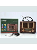 NS-8108  Retro Ahşap Tasarım Bluetooth Hoparlörlü Radyo – Fm/am Destekli, Şarjlı ve Taşınabilir Radyo 