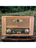 NS-8098  Retro, Nostaljik, Ahşap Tasarım Bluetooth Hoparlörlü, Şarjlı, Taşınabilir Fm/am Destekli Radyo