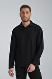 %100 Pamuklu Erkek Gömlek Yaka Sweatshirt