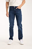 Erkek Regular Fit Likralı Esnek Kot Pantolon - %98 Pamuk %2 Lycra