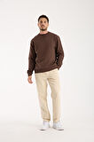 %100 Pamuk Relaxed Fit Bisiklet Yaka Sweatshirt - Günlük Kullanım İçin İdeal