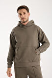 %100 Pamuk Premium Kalite Oversize Kapüşonlu Sweatshirt - Kanguru Cepli Hoodie