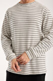 Pamuklu Erkek Oversize Triko Sweatshirt | Uzun Kollu, Bisiklet Yaka, Günlük Rahat Model