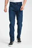Likralı Regular Kesim Mavi Erkek Jean - Konforlu Pamuklu Pantolon