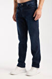 Erkek Regular Kesim Jean Pantolon %98 Pamuk %2 Elastan Koyu Denim Kot