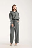 İpeksi Yumuşaklıkta Modal Kumaş Rahat Kesim Uzun Gömlek + Pantolon Takım (2 Parça)