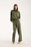 İpeksi Yumuşaklıkta Modal Kumaş Rahat Kesim Uzun Gömlek + Pantolon Takım (2 Parça)