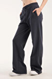 %100 Pamuk Geniş Paça Bağcıklı Kadın Pantolon/Eşofman Altı