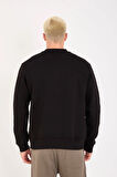 İçi Polarlı Yazı Baskılı Relax Fit Erkek Sweatshirt 