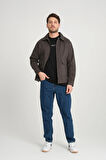 Erkek Regular Fit Gabardin Ceket - Mont