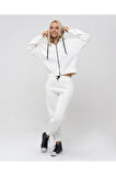 Kadın Tam Fermuarlı Crop Sweatshirt 5503b