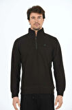 Erkek Supersoft Yarım fermuar Yakalı Selanik Kumaş Sweatshirt 5237-S