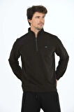 Erkek Supersoft Yarım fermuar Yakalı Selanik Kumaş Sweatshirt 5237-S