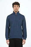 Erkek Supersoft Yarım fermuar Yakalı Selanik Kumaş Sweatshirt 5237-S