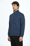 Erkek Supersoft Yarım fermuar Yakalı Selanik Kumaş Sweatshirt 5237-S