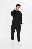 Şardonsuz 3 iplik Pamuklu Basic Bisiklet Yaka Unisex Eşofman Takımı 5738