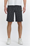 Erkek Polycotton Baskılı Şort Lacivert 6047-L
