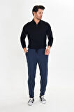 Erkek Polycotton Esnek Jogger Pantalon Siyah 5801-S