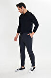 Erkek Polycotton Esnek Jogger Pantalon Siyah 5801-S