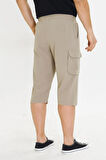 Erkek StretchFit Kargo Cepli Esnek Kapri Bej 6035-B