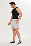 Erkek StretchFit İçi Astarlı Esnek Sporcu Şortu Siyah 2658-S